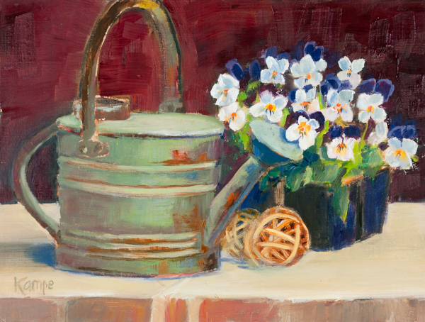 Photo - Pansies and Watering Can