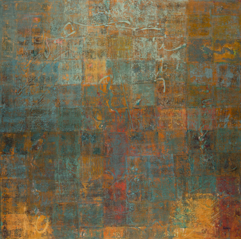 Tapestry in Teal and Amber